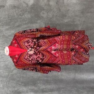 American Eagle BOHO sheer quarter length sleeve pull over